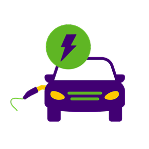 Illustratie van een auto die slim laadt