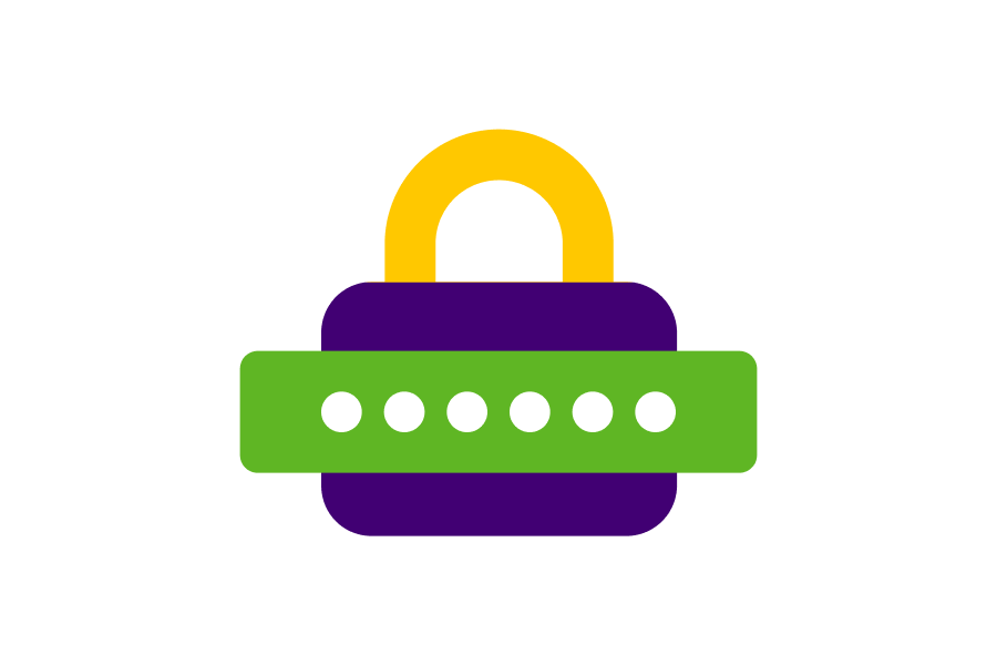 Slot met wachtwoordbalk als symbool voor veilig inloggen