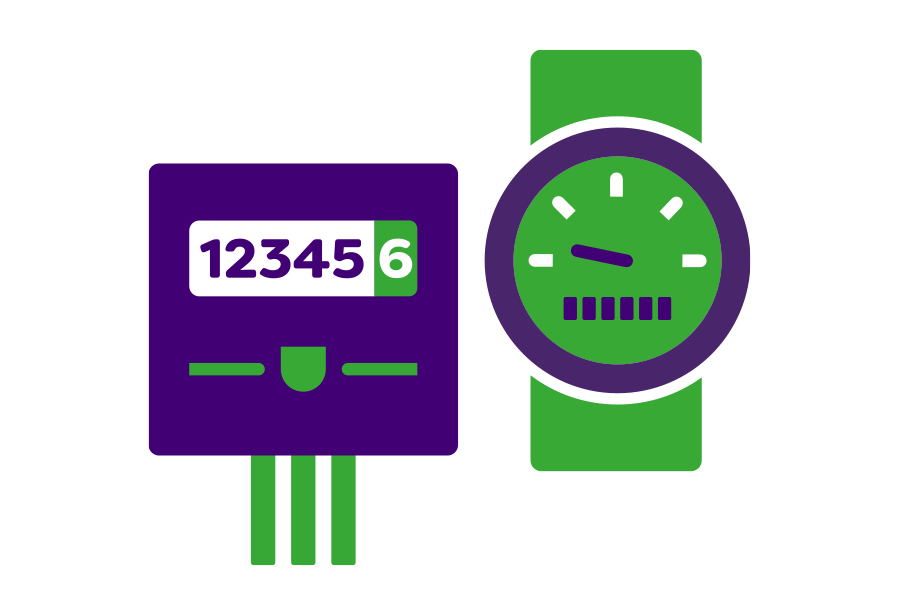 Icoon van een stroommeter.