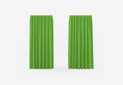 Groene gordijnen